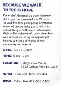 End Alzheimer's Flyer